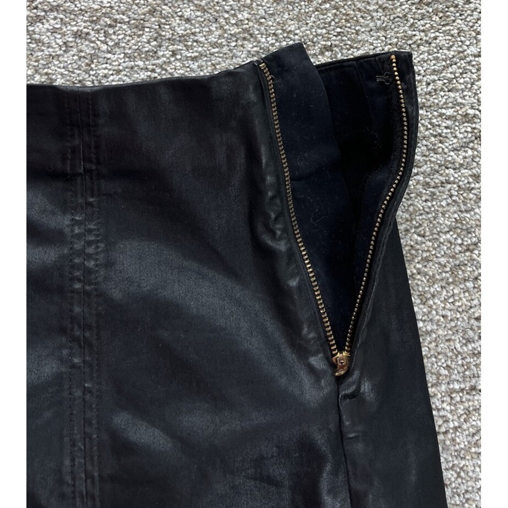 AG Adriano Goldschmied Mini Skirt Womens 24 Black Adaline A-Line Coated USA Made - Picture 3 of 11